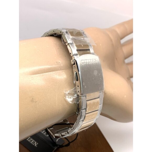 Citizen Men's Watch AW1706-52E Eco Drive Black Dial Two Tone Silver Steel 45mm - Picture 11 of 15